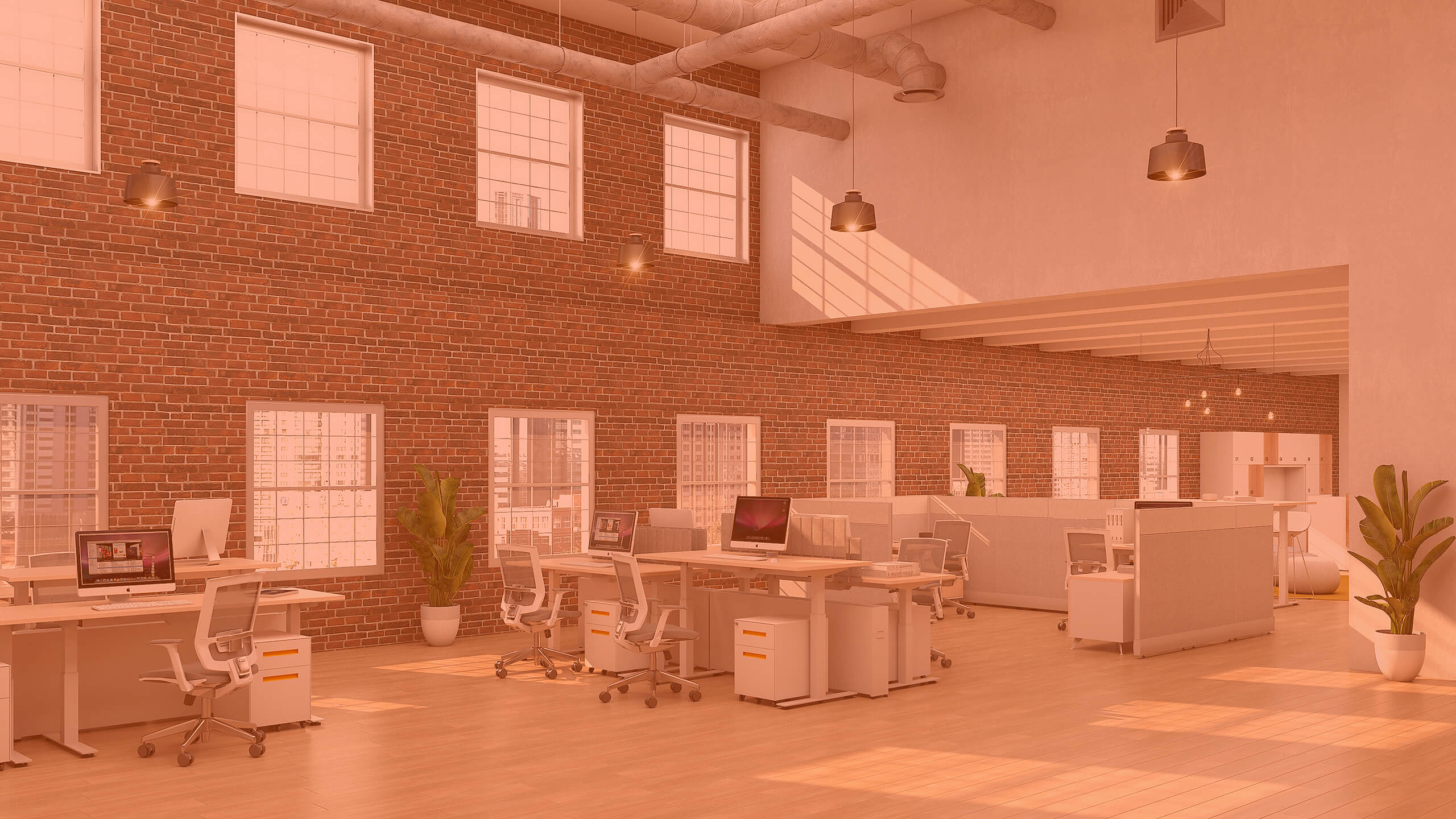 Escritorios y mesas de oficina Oficina con escritorios y mesas modernas en chile.