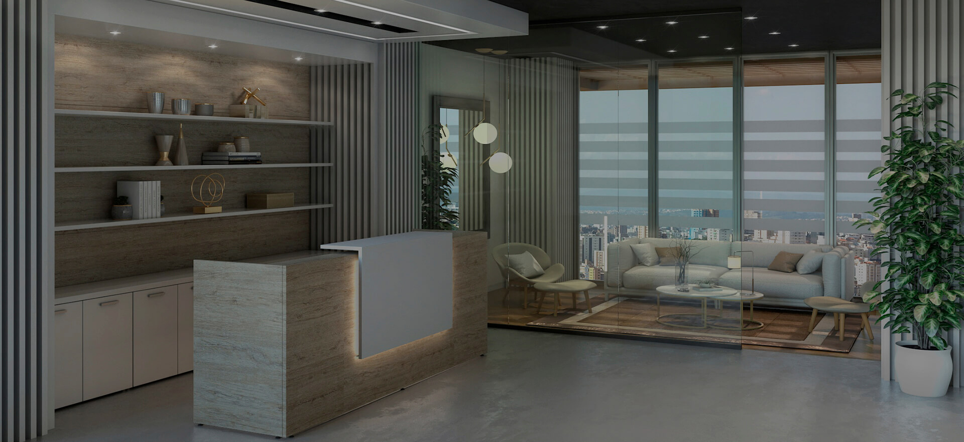 Serie Magic - Recepciones de oficina Oficina con recepción y sofas en chile.